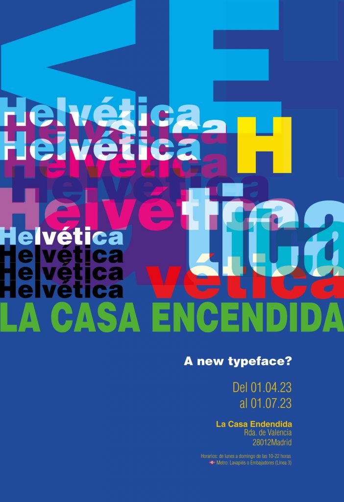 cartel helvética para exposición. Diseño gráfico. Diseño con tipografías