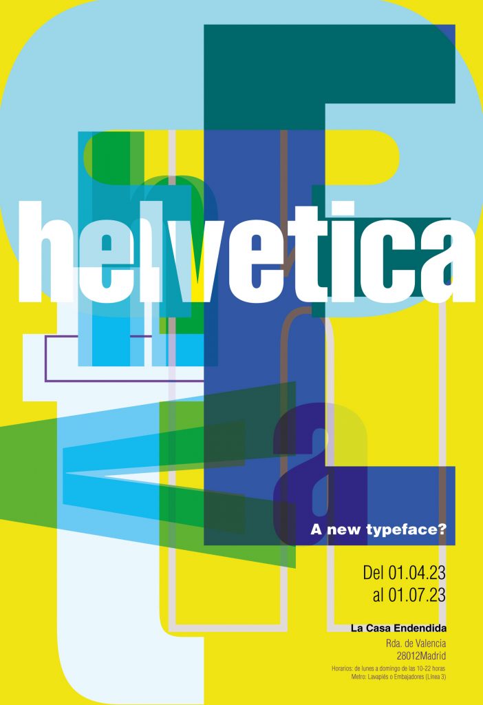 Cartel publicitario con tipografía helvética